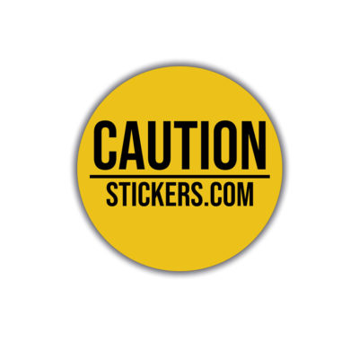 Circle Vinyl Caution Stickers