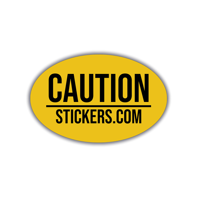 Oval Vinyl Caution Stickers