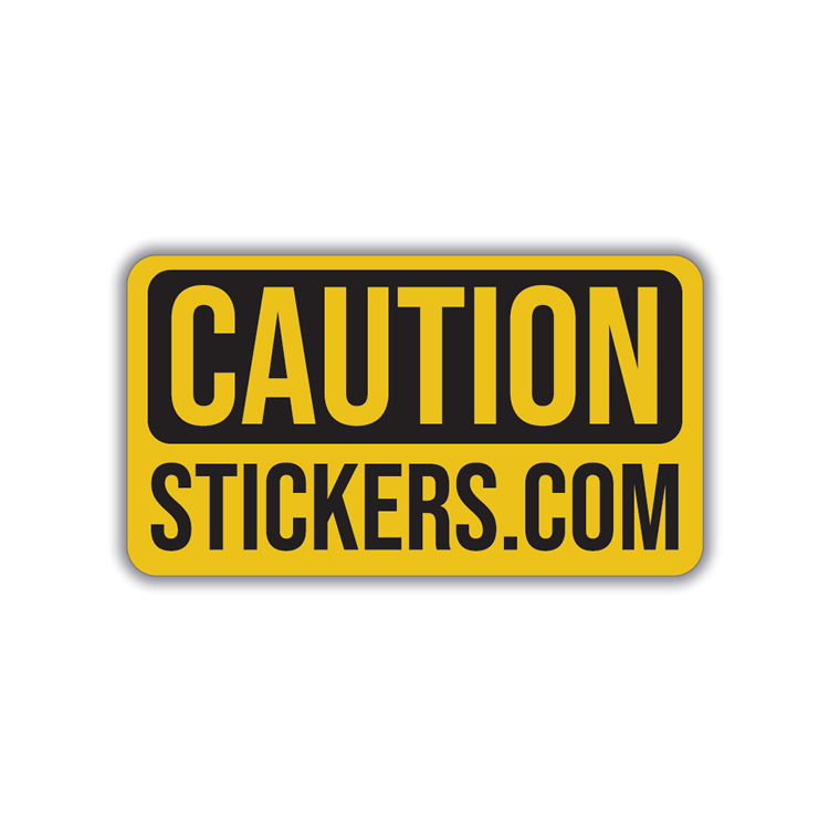 Rectangle Vinyl Caution Stickers